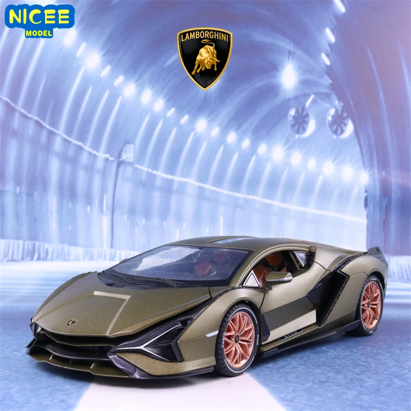 1:18 Lamborghini SIAN FKP 37 спортивный автомобиль, литый под давлением металлический сплав, модель автомобиля со звуковым оформлением, коллекционная детская игрушка, подарки A245