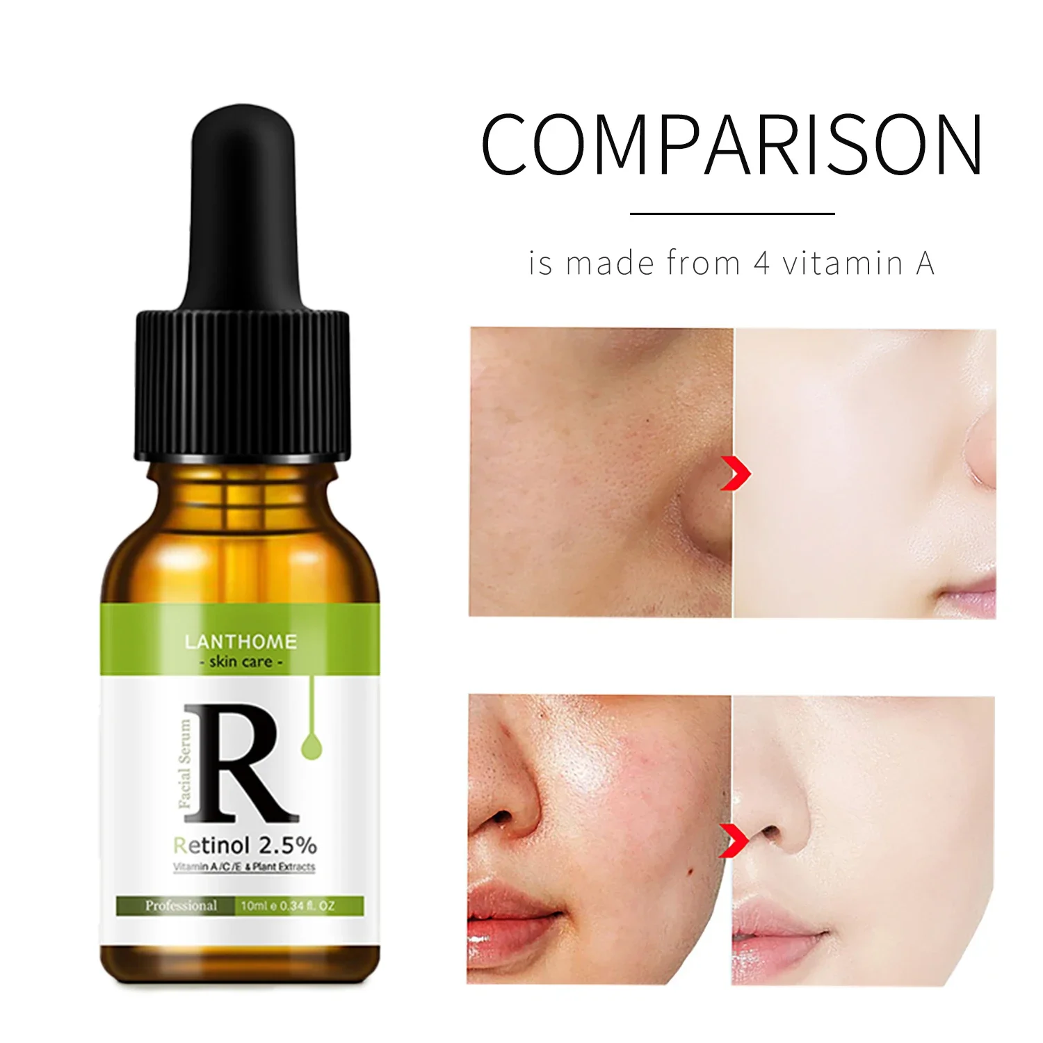 

Retinol Facial Serum Anti Wrinkle Remove Dark Whitening Spots Face Essence With 2.5% VitaminC Anti-Aging Facial Skin Care Serum