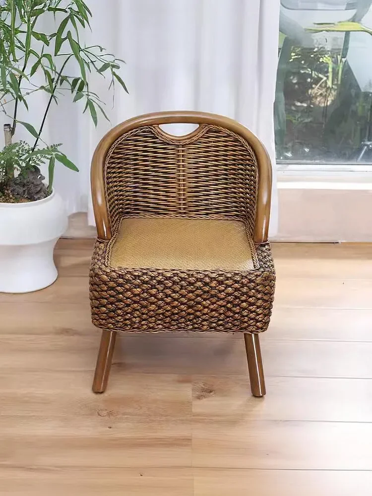 Стул ротанговый в стиле ретро для балкона гостиной сменный стул обуви Плетеный