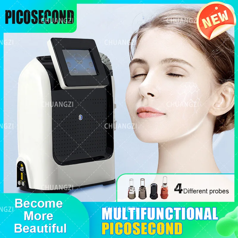 

Portable Picosecond Nd Yag Freckles Washing Facial Whitening Tatto Removal 755nm 1320nm 1064nm 532nm Beauty Machine