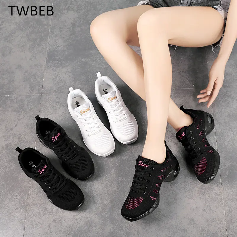 

Square Dancing Women's Shoes Mesh Adult Jazz Sport Dance Shoe Female Medium Heel Soft Spring and Autumn New Style Dancing Shoes