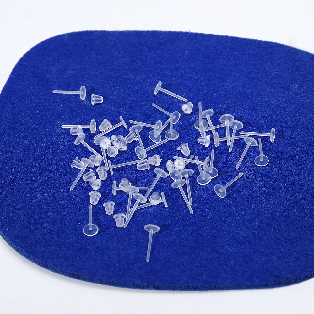 50/200 Pcs 3mm Invisible Plastic Soft Silicone Rubber Earring Base Pins Stud Earring Piercing Retainer for DIY Earring Findings images - 6