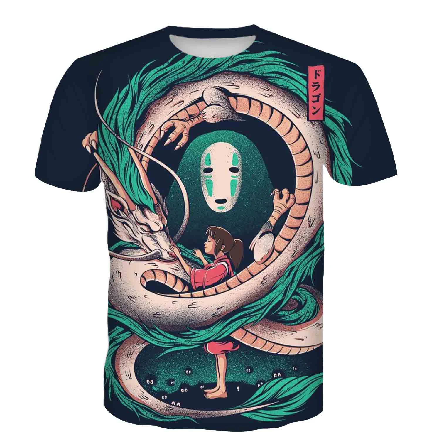 

Anime T-Shirts Spirited Away 3D Print Streetwear Men Women Casual Fashion Oversized Short Sleeve T Shirt Kids Tees Tops Clothing