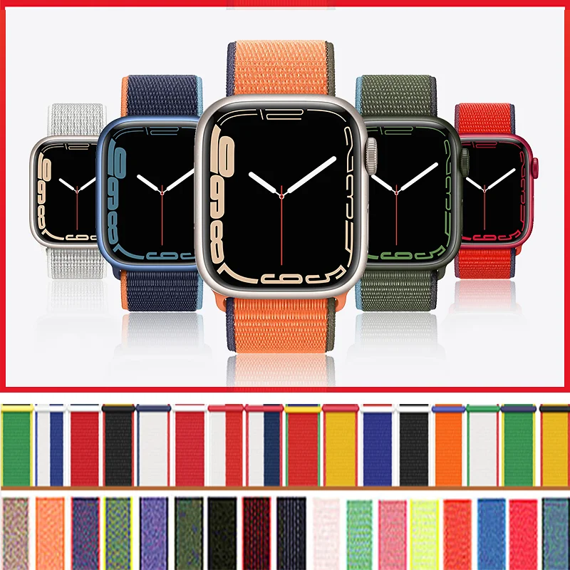 

Nylon strap For apple watch band 44mm 40mm 45mm 41mm 44 42mm 38mm iWatch bracelet belt watchband apple watch series 4 3 5 SE 6 7