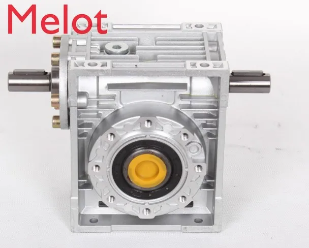 

Worm Reducer NRV050-VS Double Extension Shaft 14mm input shaft 5:1 - 100 :1 Gear Ratio 90 Degree Speed Reducer