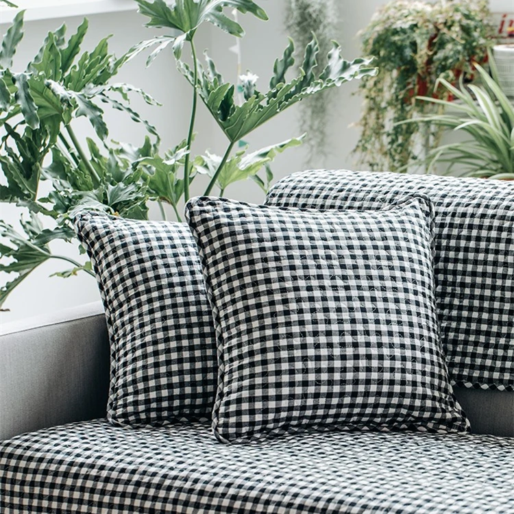 

Cotton Sofa Covers Slipcovers for Couch Garden Armchair Sofa Towel Plaid Non-slip Decorative Couch Cover for Living Room