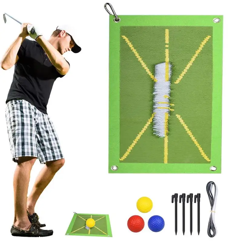 

Golf Hitting Mat Swing Training Aid Portable Golf Practice Training Mat Wear-resistant SBR Golf Supplies For Exercise Golf