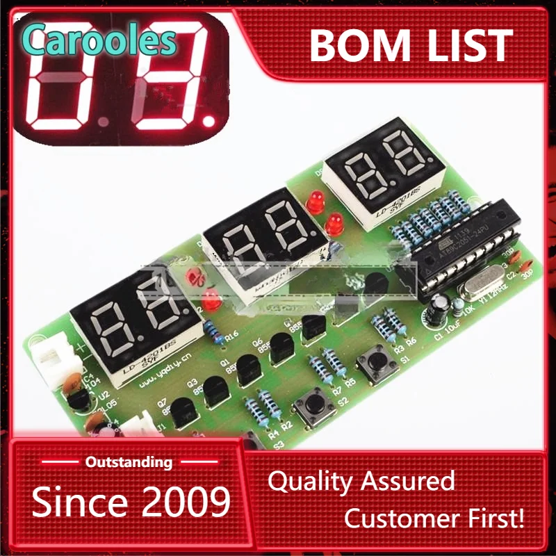 Набор для самостоятельной сборки с цифровыми часами, 6 бит, чип C51 AT89C2051, электронный будильник, детская плата с обучающим набором «сделай сам» для Arduino