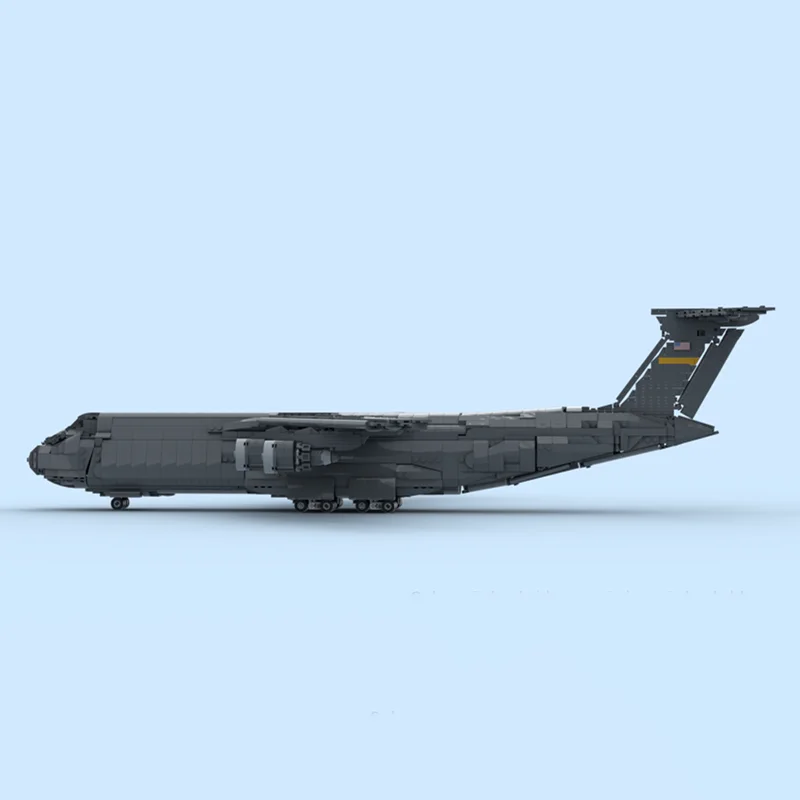 Фото Конструктор MOC: Модель военного самолета C5 Galaxy Cargo Airlines, модульная технология, подарок на праздник, набор для сборки, детские игрушки №3