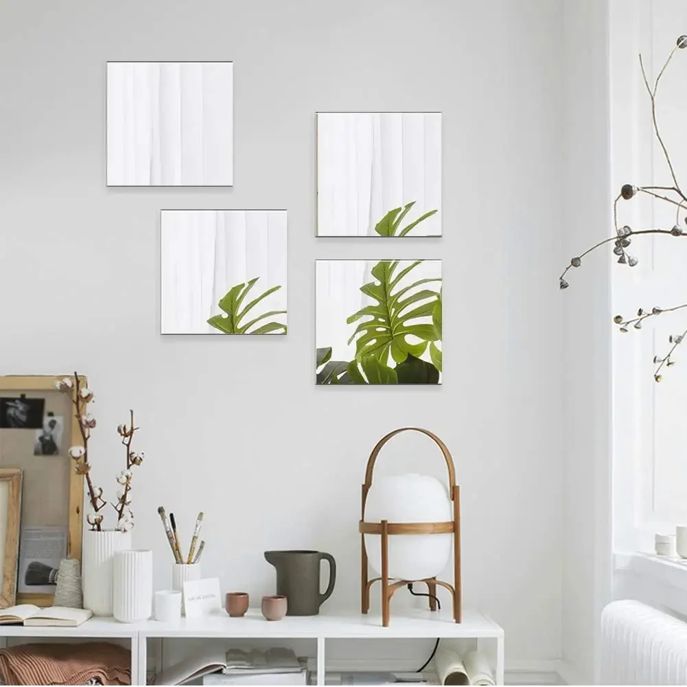 6 штук квадратных зеркальных настенных наклеек толщиной 1 мм простые акриловые