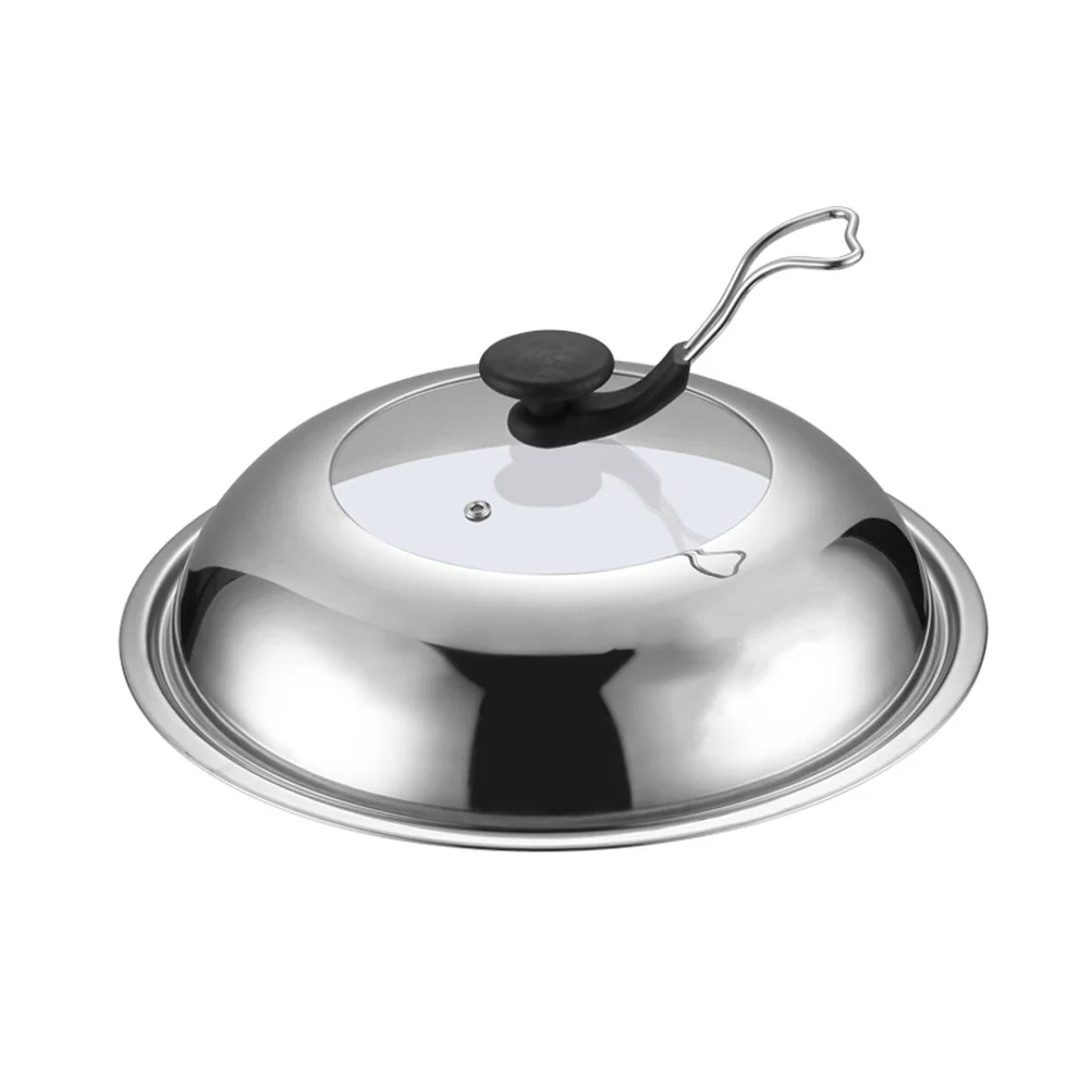 

Lid Pan Lids Cover Replacementround Skillet Frying Glass Pot Inch 6 Universal Dome Cooking Basting Handle Steel Stainless
