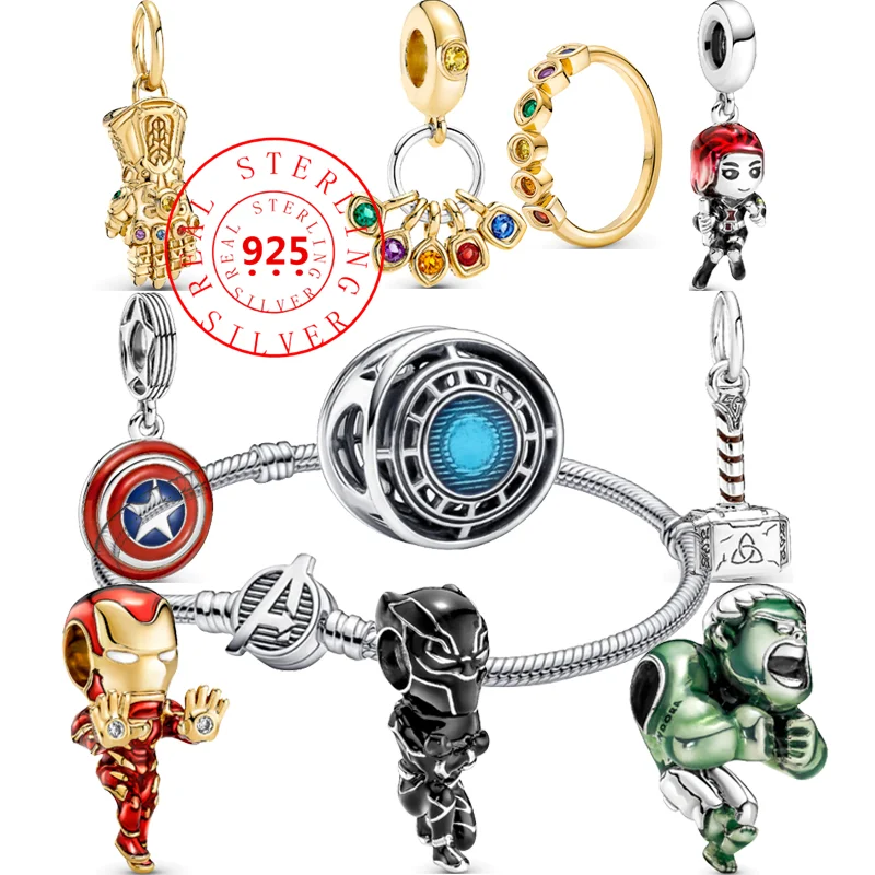 

2022 New 100% 925 Silver Panther Hammer Shield Alliance Rescuer Exquisite Beads Fit 3mm Charms Bracelet Necklace DIY Jewelry