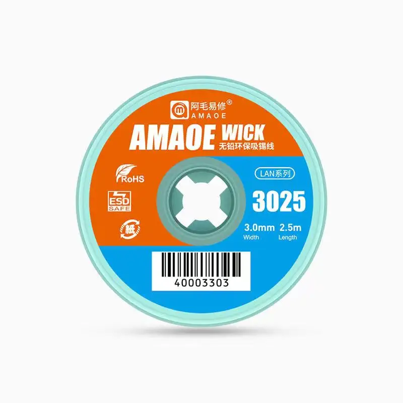 Оловянно-поглощающий фитиль для удаления припоя Amaoe LAN высокого качества с