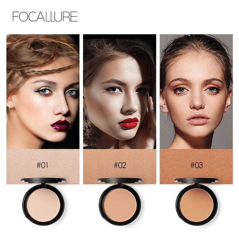 

FOCALLURE 3 Colors Make Up Face Powder Bronzer Highlighter Shimmer Brighten Palette Contour Makeup Cosmetics Face Pressed Powder