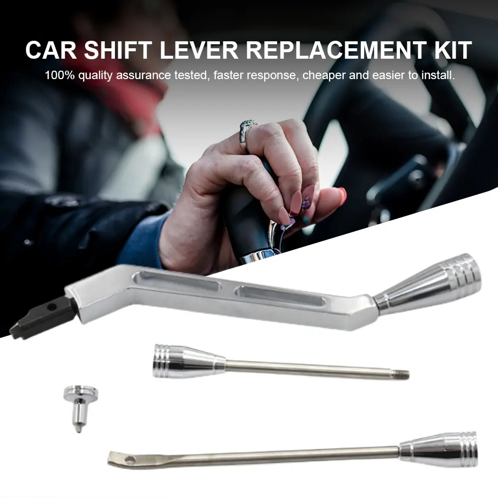 

Car Shift Lever Replacement Kit Stainless Steel Shifter Lever Polished Billet Gear Shift Knob for GM Columns 1967-1994 for Chevy