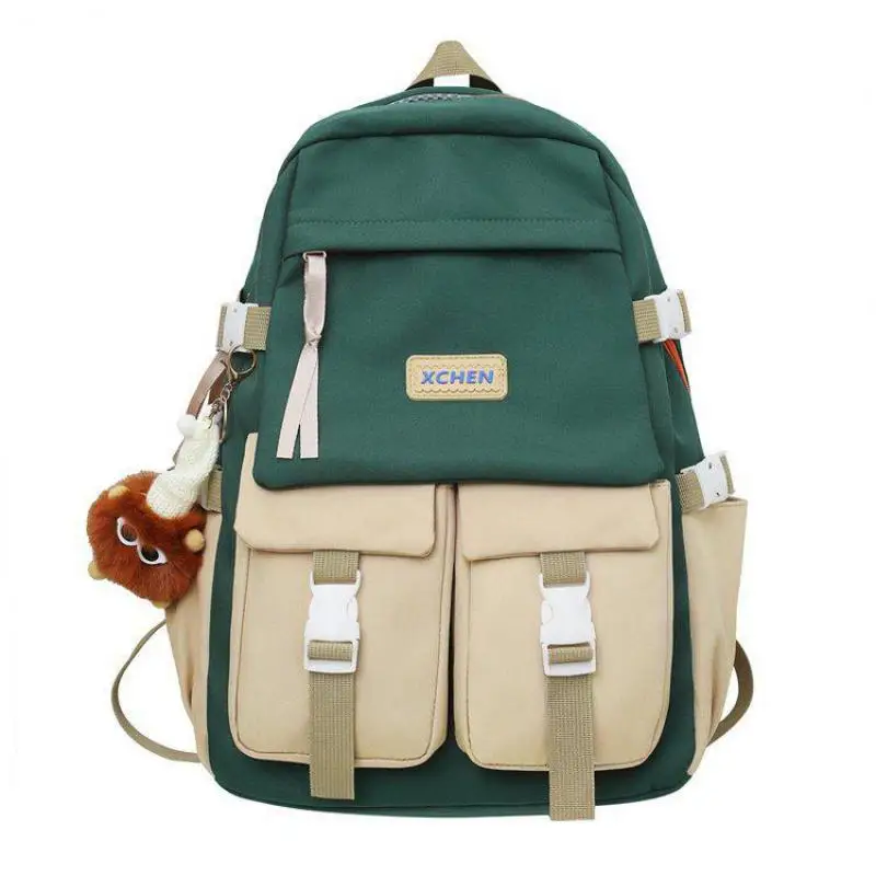 

Backpack Men's Large Capacity Simple High School Student College Student Schoolbag Women's Fashionable Casual Canvas Backpacks