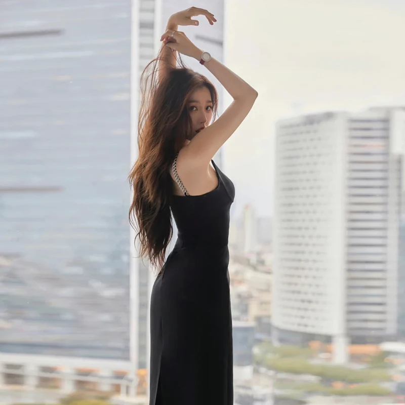 Yu Shuxin сексуальное клубное вечернее платье в стиле Herben с глубоким v-образным