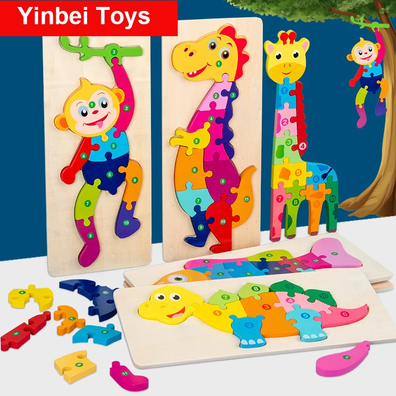 Assemble Wooden Puzzle for Boys Boy Gift 3D Diy Kids Toys Educational Montessori Toys for Kids 2 To 4 Years Old Toys