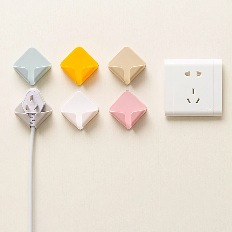 

Plug Hook Free Punching Socket Holder Power Plug Hanger Gadgets Storage Kitchen Accessories Organizers Self-Adhesive Rack