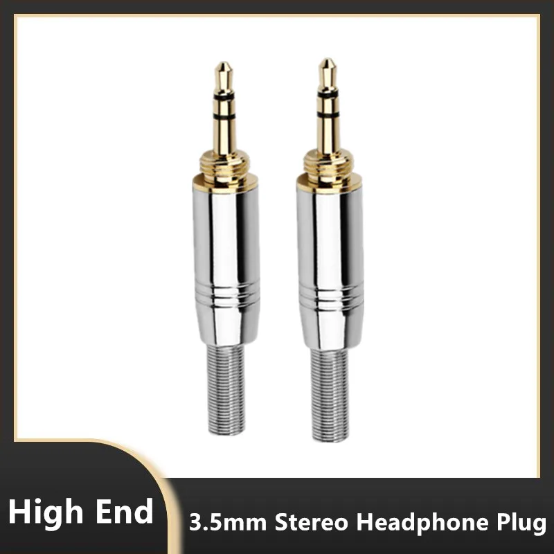 

3.5mm Headphone Plug 3 Pole Gold-Plated Jack Earphone Speaker Audio Adapter Stereo Repair DIY 3.5 Soldering Wire Connectors