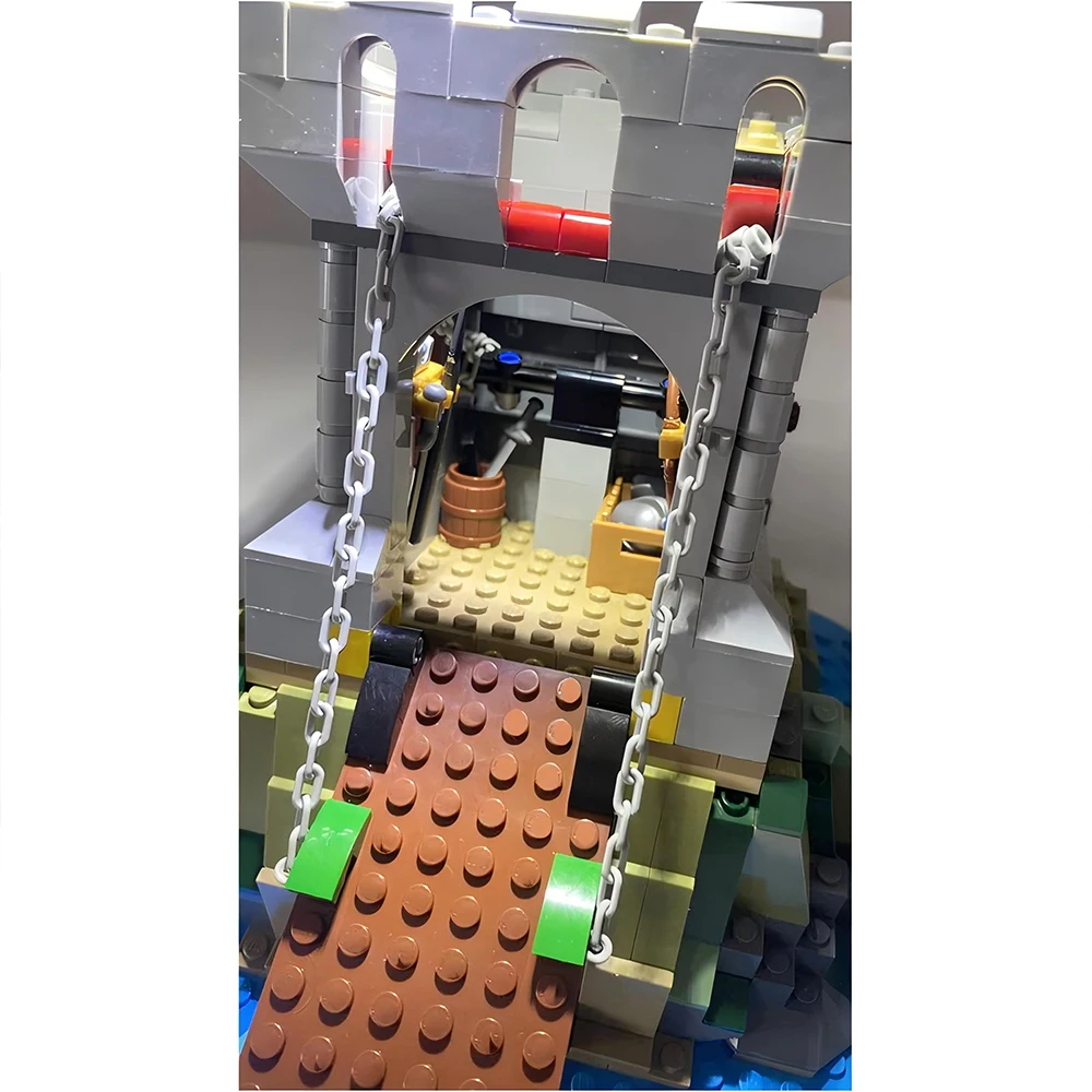 2024 Новинка кривая башня замок средневековая улица вид Строительные блоки DIY