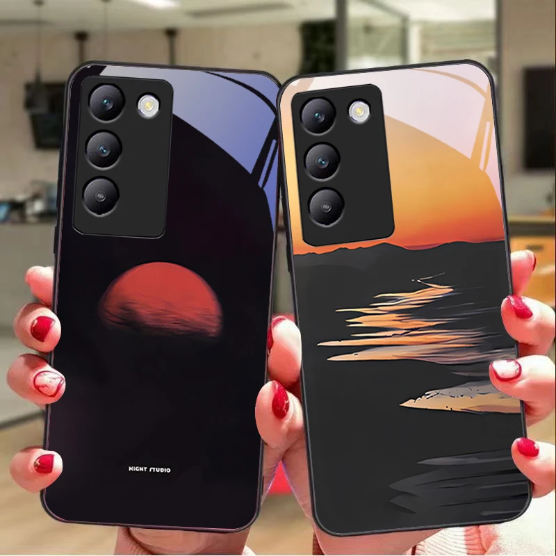 Red Fire Sunrise для Y72 33S 11 03 36 96 Lite 35 16 Iqoo 12 V40 SE 5G 29 40 21 30 X80 Pro Vivo Чехол телефона из