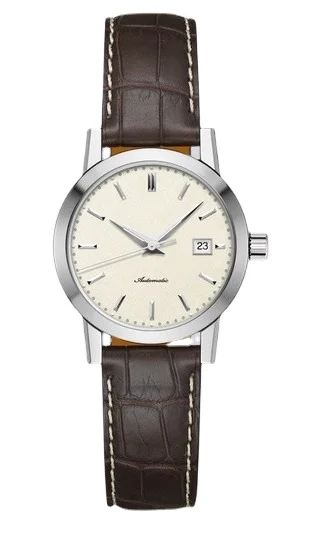 

High-Top Womens Fashion Watches 1832 Style ladies Mechanical Automatic watch brown leather stainless steel sapphire wristwatch