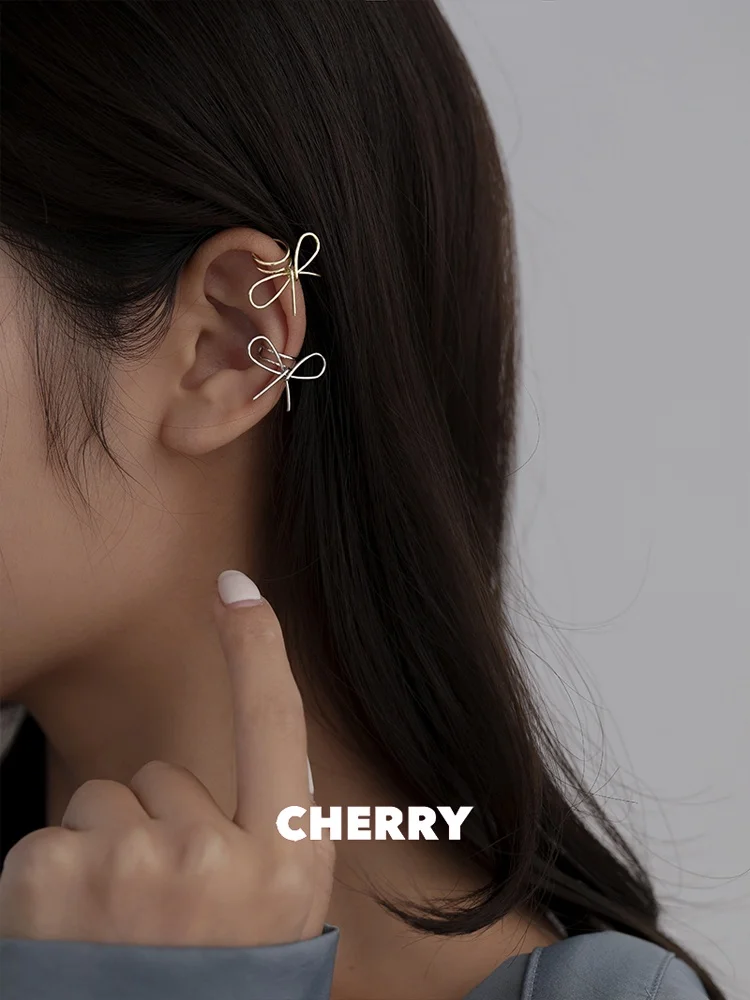 Южная Корея Лук без ушей зажим для женский осенне-зимний элегантный модный