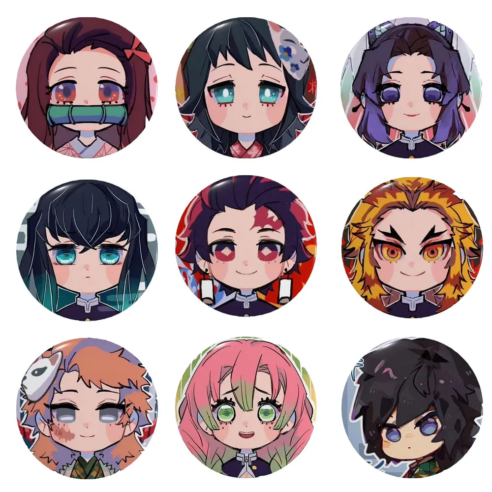 

59mm Demon Slayer Badges Fashion Anime Fans Collections for Hat Nezuko Kamado Brooch Pins