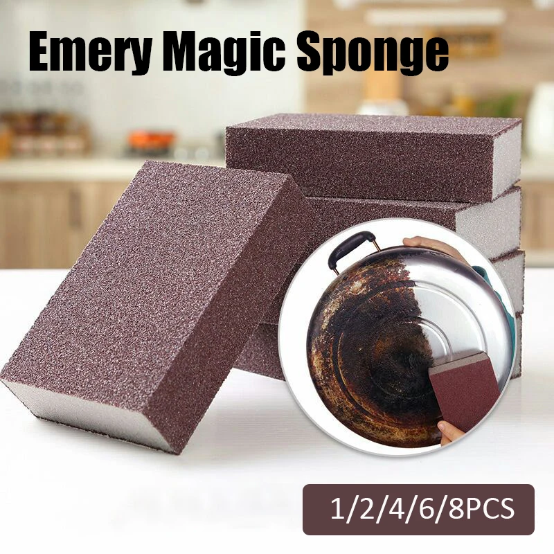 

Magic Sponge Eraser Removing Rust Cleaning Brush Descaling Clean Rub for Cooktop Pot Kitchen Emery Sponge 1/2/4/5/6/8Pcs