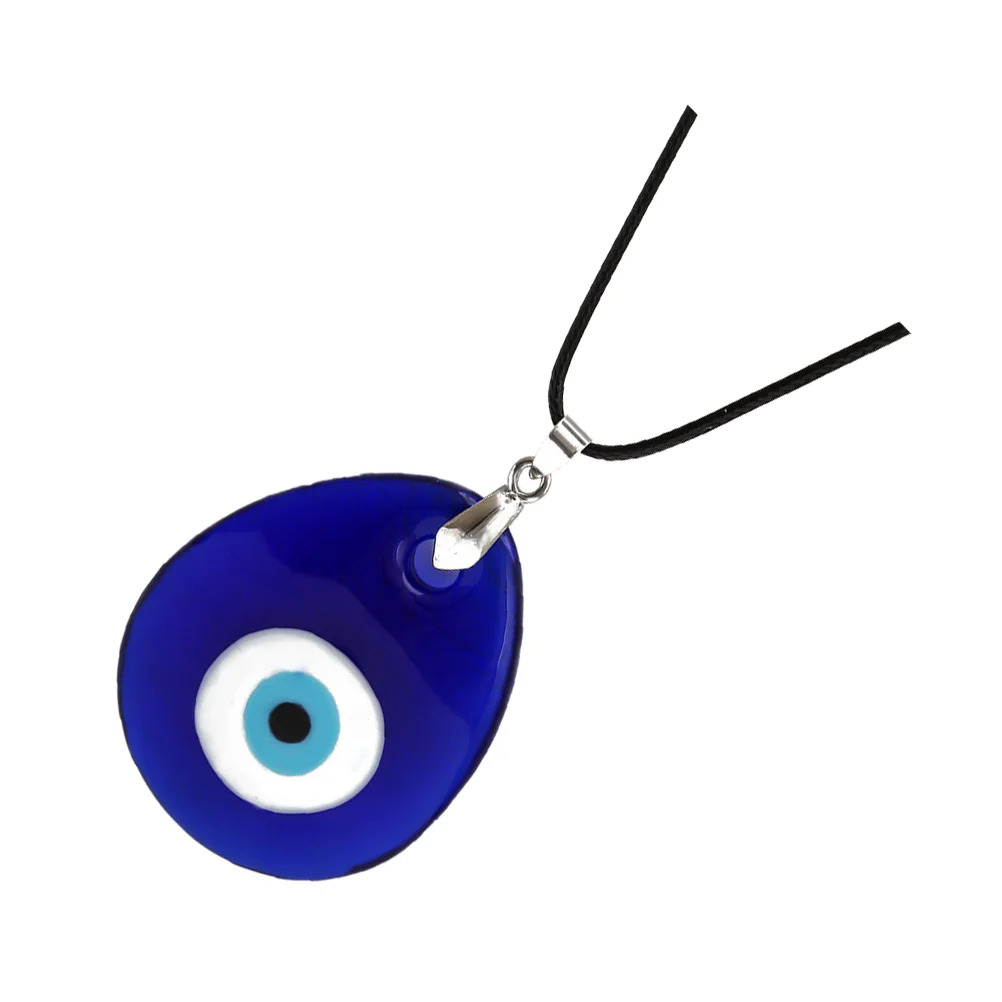 

Eye Evil Necklace Pendant Turkish Blue Chain Amulet Neck Choker Protection Personalized Jewelry Decor Simple Menleather