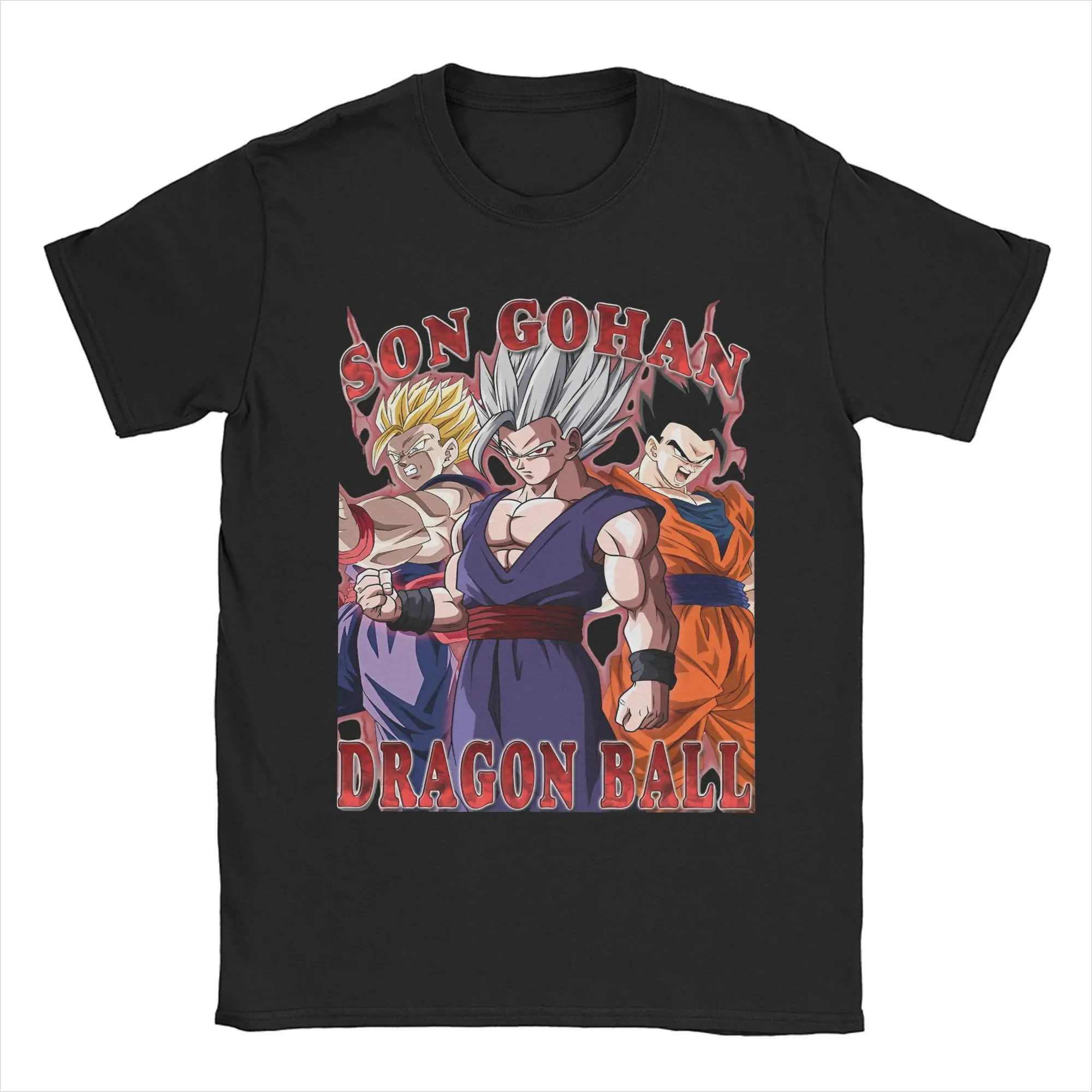 Dragon Ball 90s Гохан Зверь Футболка для мужчин и женщин из 100% хлопка с круглым