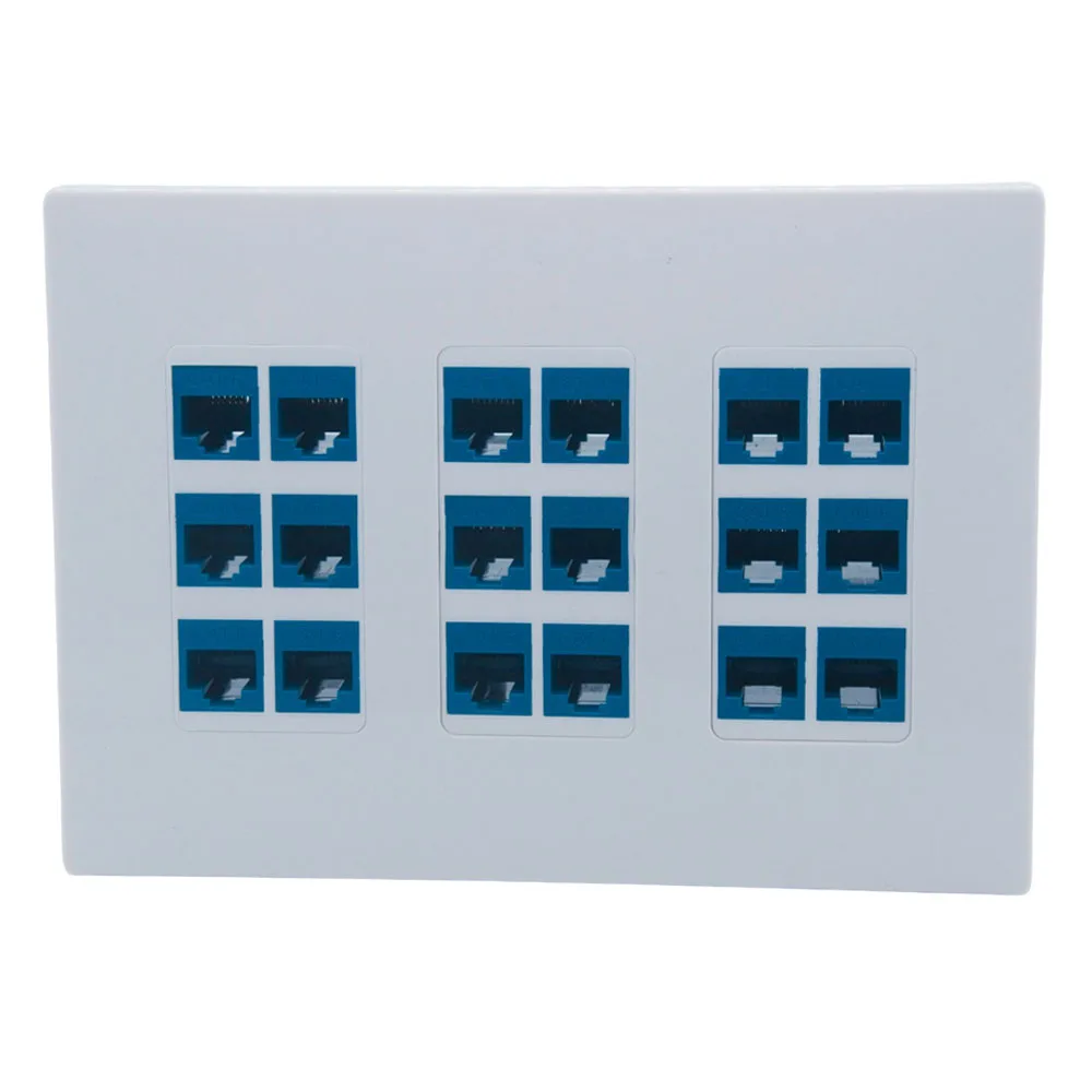 

3 Gang 166 X 119mm Style 18 Ports CAT6 RJ45 Wall Plate