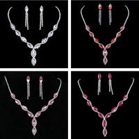 korean style korean fashion shiny rhinestone tassel bridal set accessories necklace earrings two piece set temperament jewelry