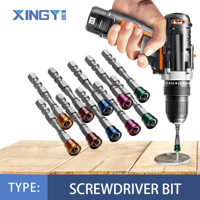

5Pcs/set 65mm Magnetic Drill Screwdriver Bits 1/4 Inch Hex Shank S2 Steel Cross Head Electric Screwdriver Kit