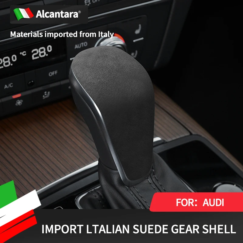 

For Audi A6/A6L/A7 2016 2017 2018 Alcantara Suede Car Gear Shift Rod Head Cover Gear Handle Protective Shell High-Grade Modified