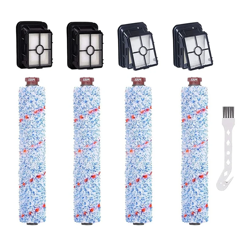 

Parts Accessories For Bissell Crosswave, 4 Multi-Surface Brush Roll 1868 And 4 Vacuum Filter 1866 Vacuum Filter