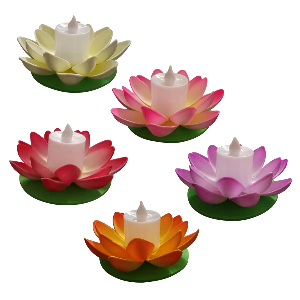 

Плавающий светильник в виде лотоса, s Свеча для бассейна, цветов, светодиодный фонарь для детской воды, лампа для пруда, Уличные декоративные...