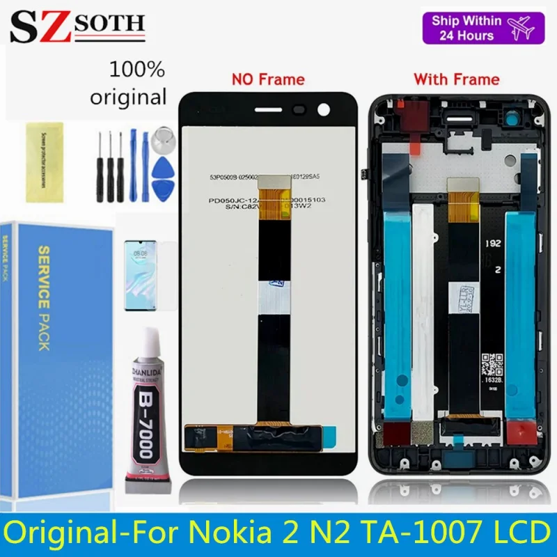 

For Nokia 2 N2 TA-1007 TA-1029 TA-1023 TA-1035 TA-1011 5.0inch LCD Display Touch Screen Digitizer Assembly With Frame LCDs