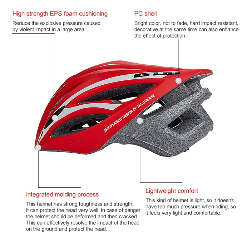 

GUB M1 Road Mountain Bike Helmet Ultralight Integrally-molded Wear-resistant Bicycle Helmet Outdoor Cycling Portable Safety Caps