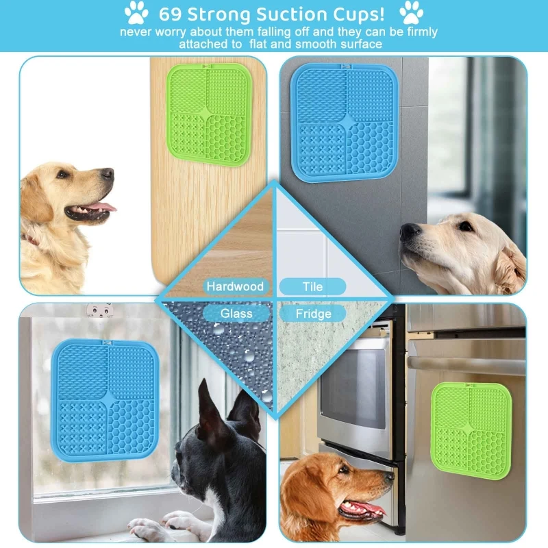 

2 Pieces Dog Licking Mat Suction Cups for Bath for Wet Food Treats Yogurt