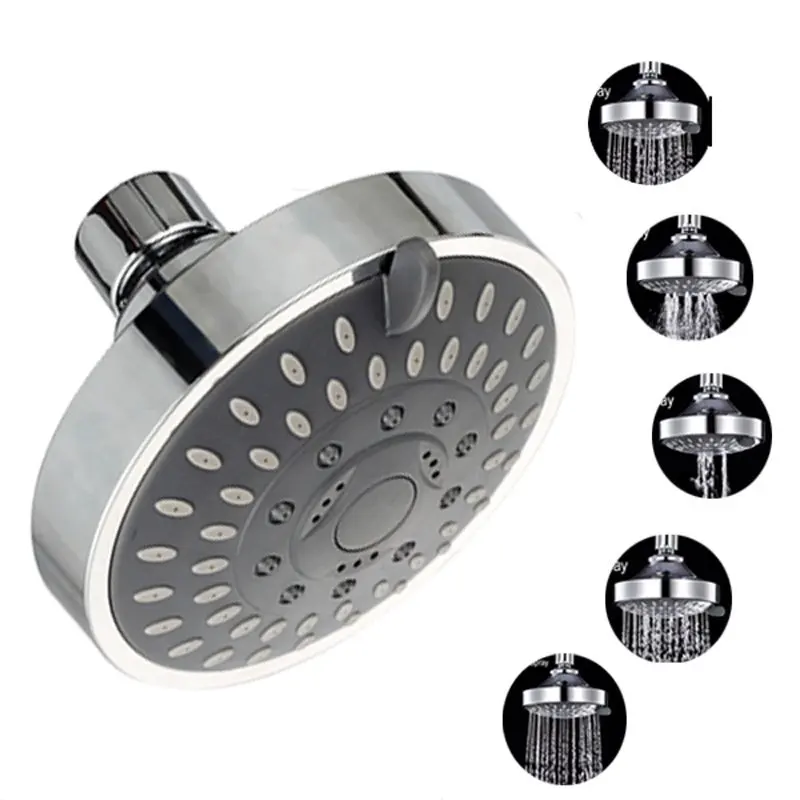 

4 Inch 5 Functions Concealed Pressurized Top Shower Head Hotel Bathroom Shower Rainfall Top Spray Water-saving Shower Nozzle