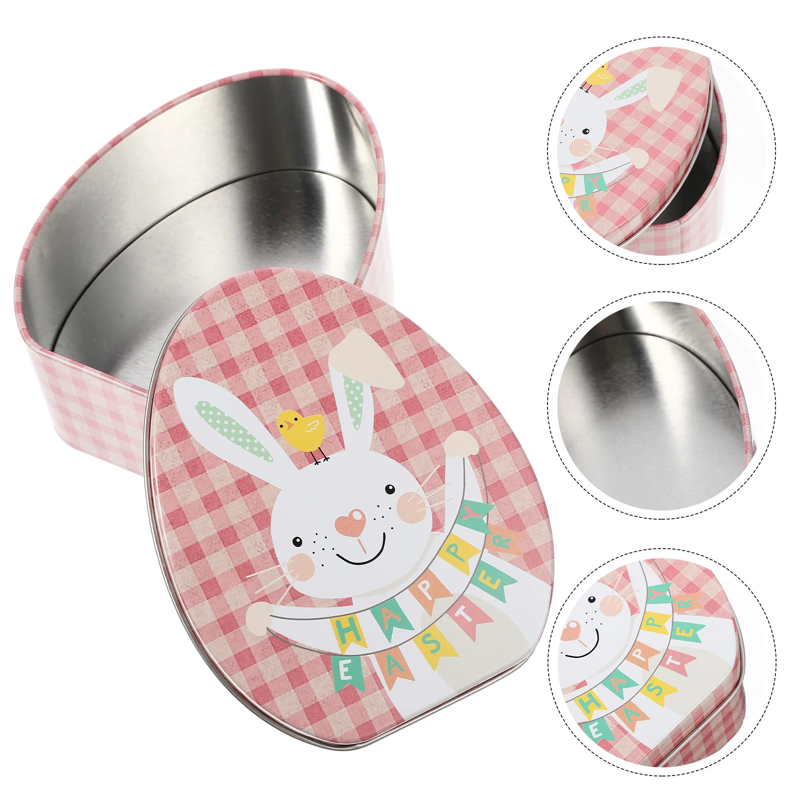 

Easter Box Tin Candy Boxes Tins Cookie Tinplate Gift Storage Bunny Eggs Lids Metal Empty Treat Case Jar Egg Cookies Containers