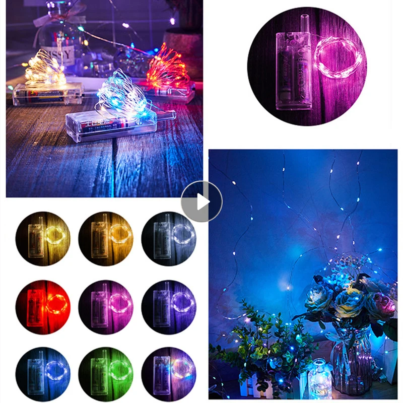 

EW Bobble Ball 2-Cell Battery Box 30Led Copper Wire Light String Christmas Halloween Decoration Gift Box Bouquet Colorful Light
