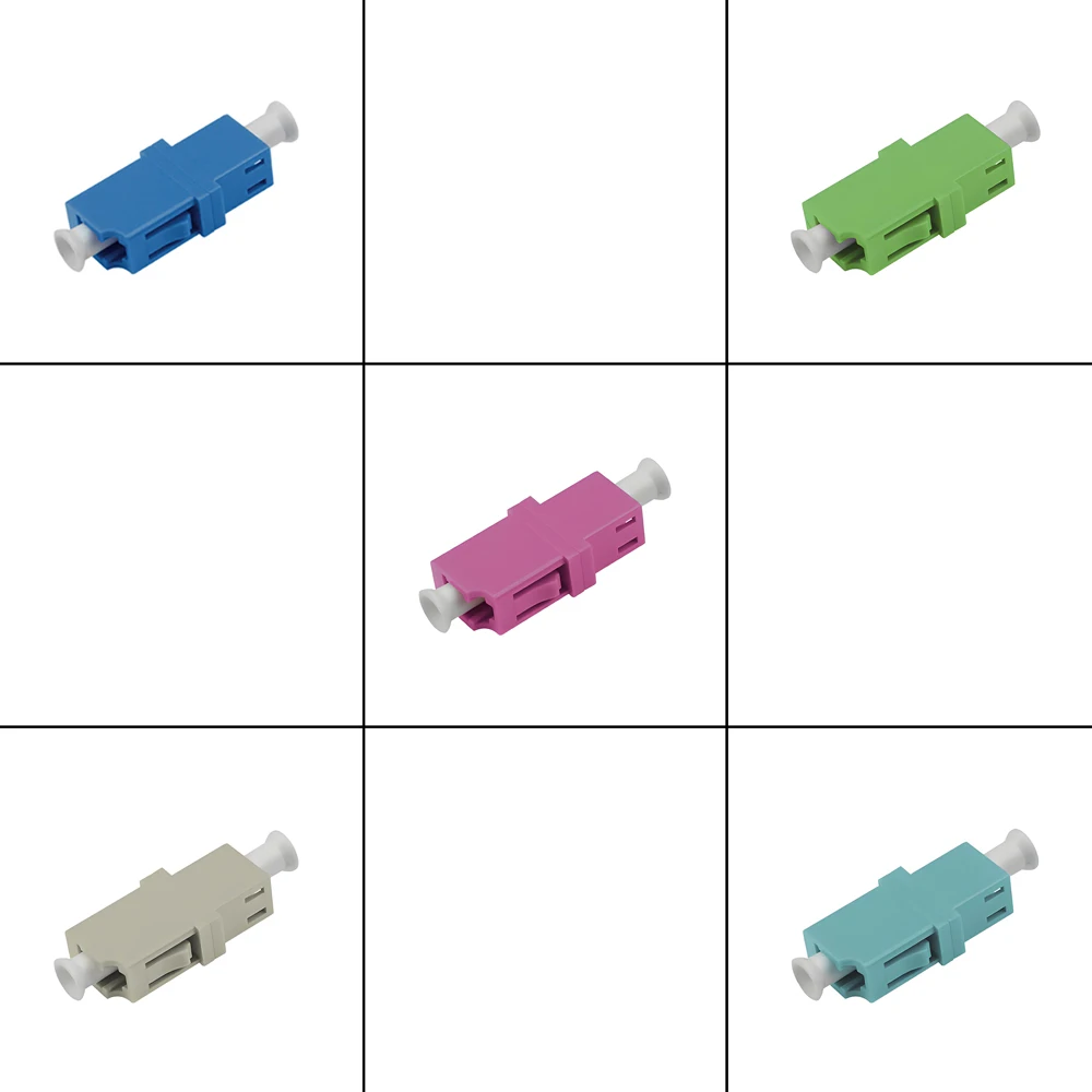 Фото 50 шт./лот Simplex LC-LC UPC/APC оптоволоконный адаптер SM одномодовый/MM многорежимный/OM3/OM4 фланец FTTH пластик для центра обработки данных №1