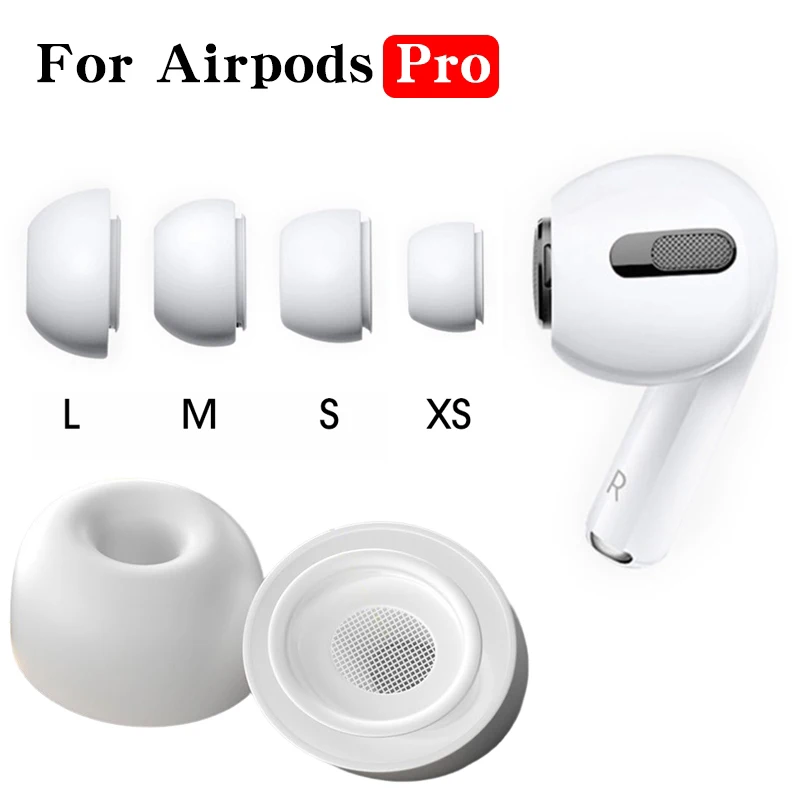 Запасные наушники для AirPods Pro 1st 2nd, наушники-вкладыши из силикона и резины, наушники-вкладыши, наушники-вкладыши, цвет белый, размеры XS/S/M/L