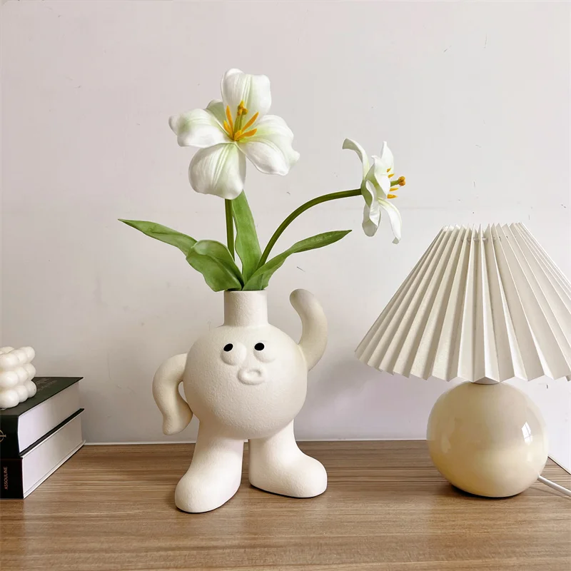 Новая Скандинавская симпатичная керамическая ваза с большим основанием для ног