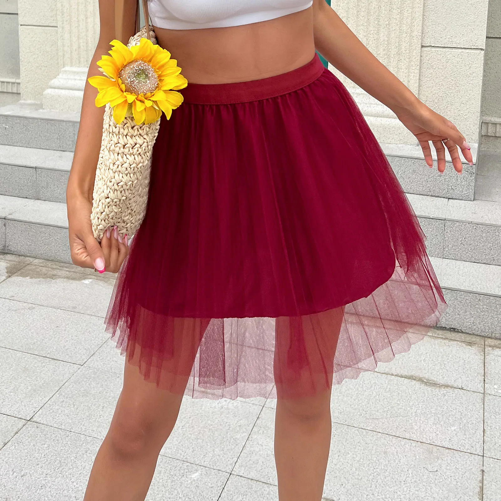 

Tulle Skirts For Women Short Adult Tutu Layered Short Prom Party Mini Skirt Tree Skirt Box Tulle Skirt