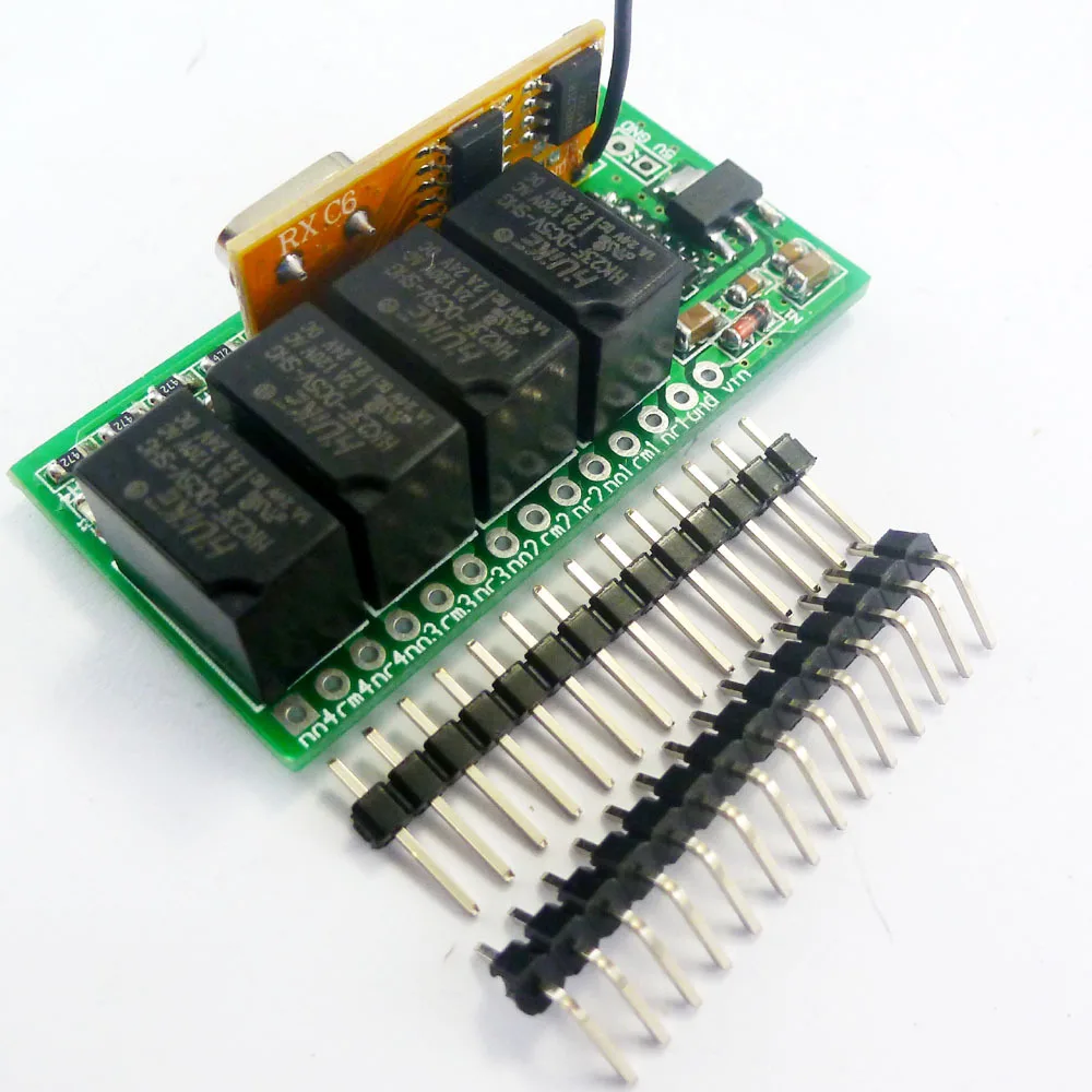 DC 5V 12V 433M RC RF 4CH Wireless Decoder Relay Board+2 Pcs EV1527 Remote Control For Arduino MEGA2560 raspberry pi breadboard