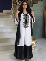 pleats jalabiya long arabic dress arabian women clothing embroidered robe saudi dubai abaya muslim ramadan eid party kaftan